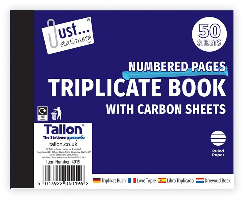 Triplicate Book Half Size - Carbon Sheets 50 Pages Small A6 Office Stationery - 1