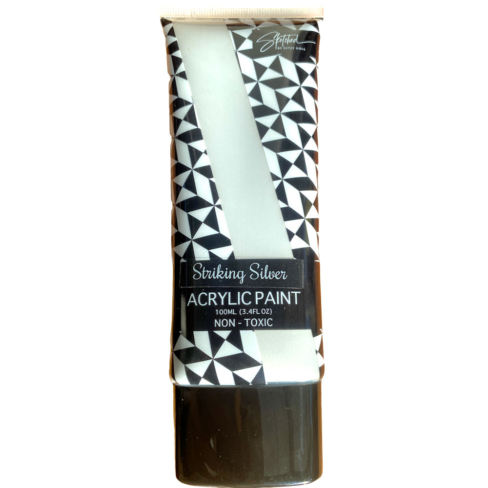 100ml Acrylic Paints - Tube Colours Bright Gold Silver Craft Non Toxic Metallic