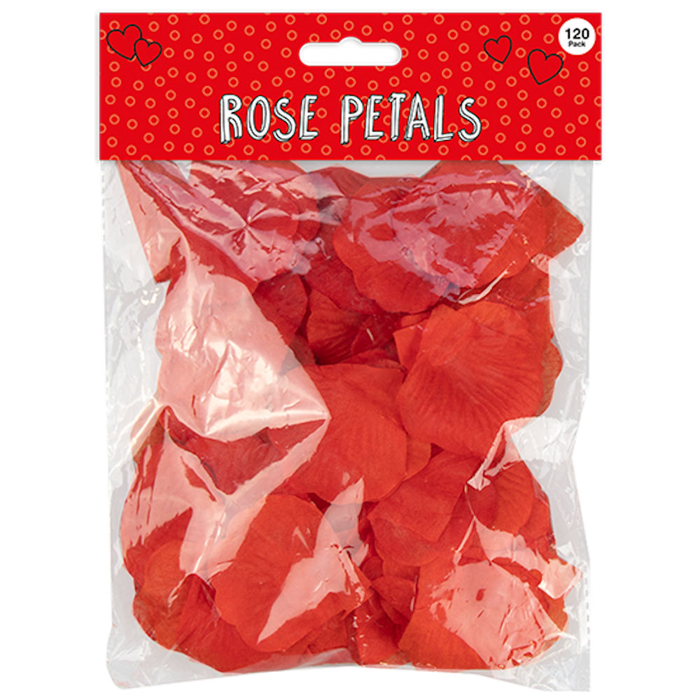 Valentine's Red Rose Petals - Realistic Romantic Decorative 120 Pack Flowers - 1