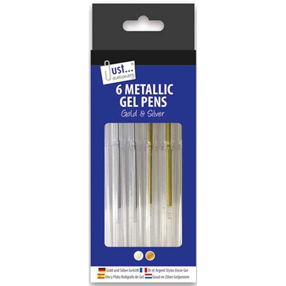 Silver & Gold Gel Pens - Metallic Christmas Wedding Invites Neat Writing Shiny - 1