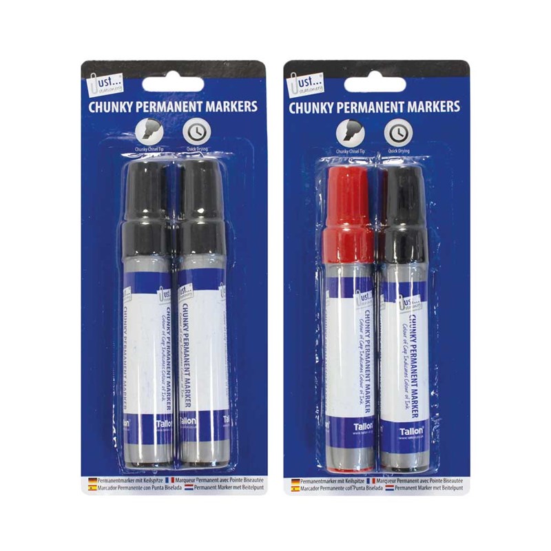 Jumbo Permanent Markers 2 Pack - Pens Assorted Thick Chunky Pen Office Board - 1