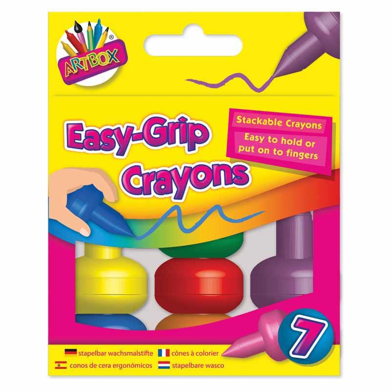 Artbox Easy Grip Crayons Large Stackable Fun Colours Crayon Kids