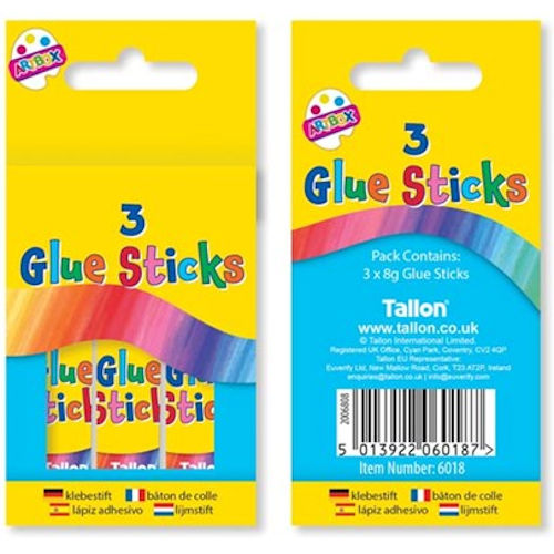 3 Twist Action Glue Sticks - Kids Children School Craft Art Non Toxic Adhesives - 1