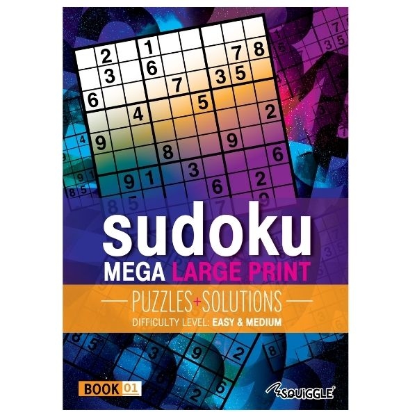 Mega Large Print Modern Sudoku Book - Easy & Medium Activity Puzzle Single Book - 1