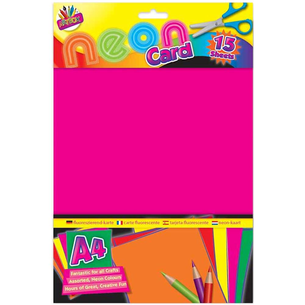 A4 Fluorescent Card Brand New Pack Of 15 Art & Craft 