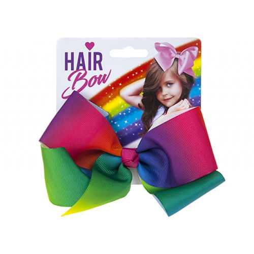 Large Rainbow Fashion Hair Bow - Childs Fancy Dress Dance Troupe Kids Girls Fun - 1