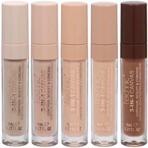 Technic 3-in-1 Canvas Concealer - Contour Full Coverage Face Vegan Corrector - 1
