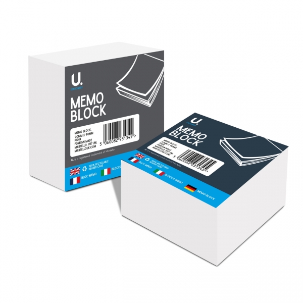 Memo Note Block 90mm x 90mm | Assorted Colours | Office Desk Notes - 1