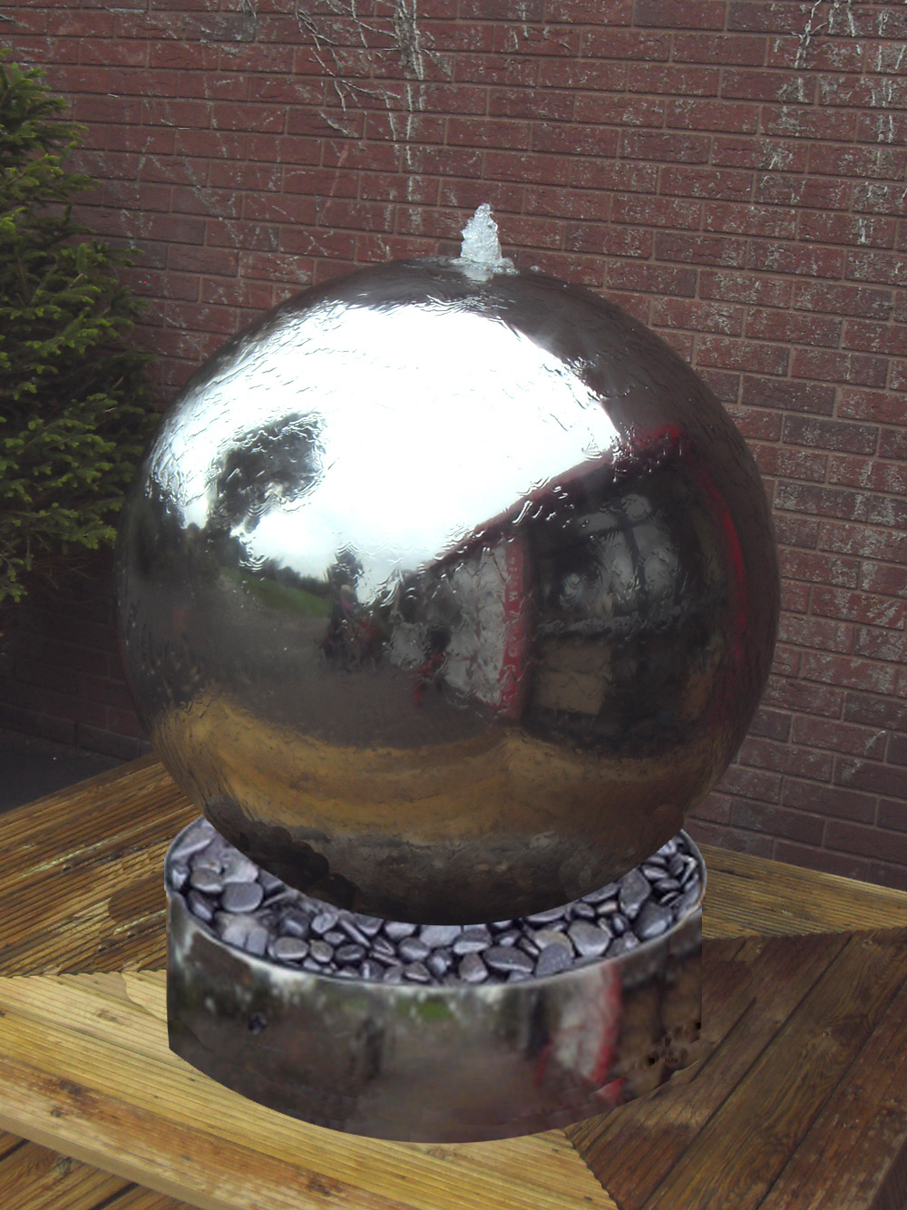 45cm Stainless Steel Sphere Garden Water Feature With Base And Aqua Moda Aterno5 45cm Stainless Steel Sphere Garden Water Feature With Base And Led Light