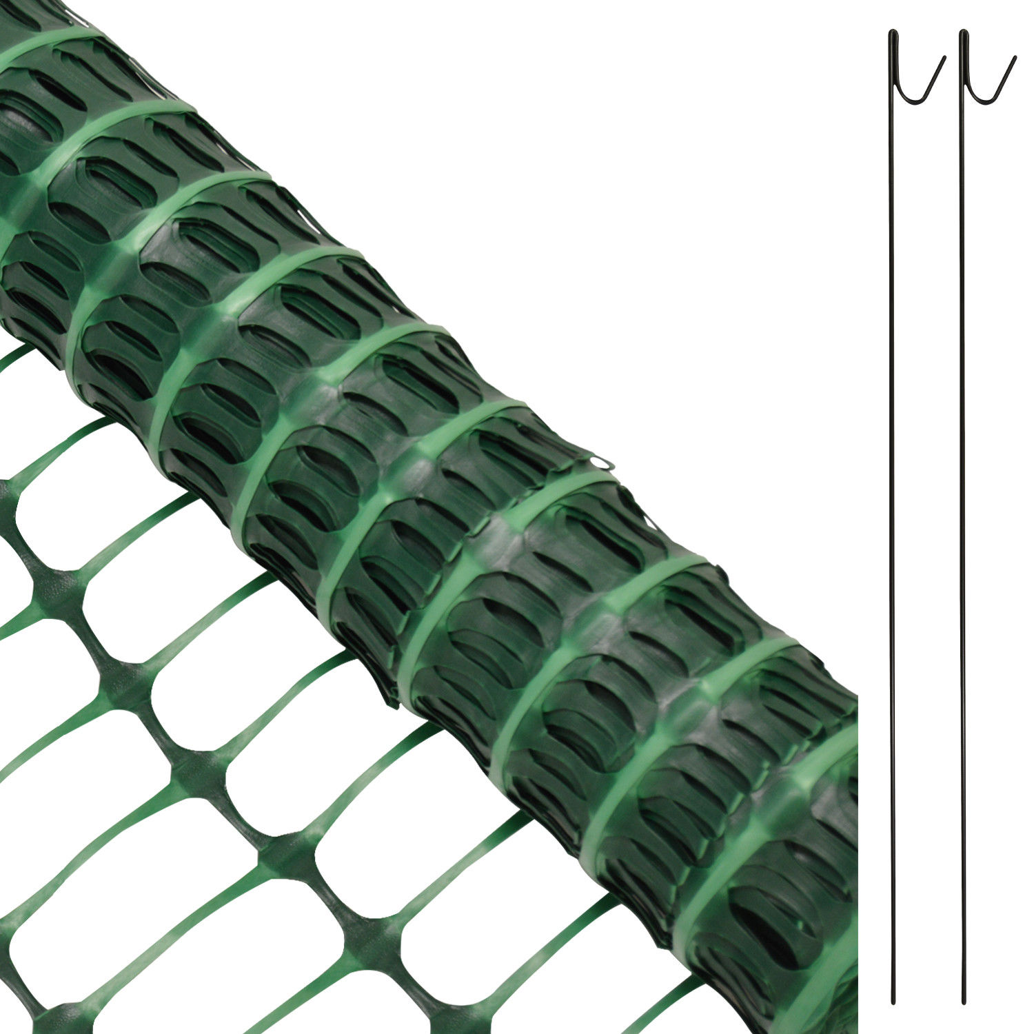 Woodside Plastic Barrier Safety Mesh Fence Netting Net With 10 Metal Pins eBay