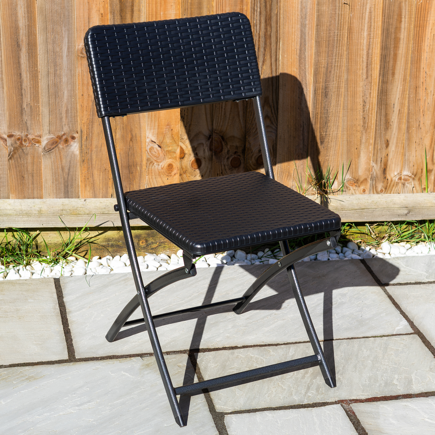 Woodside Rattan Effect Folding Garden Patio Furniture, Table & Chair Dining Sets - Picture 16 of 27