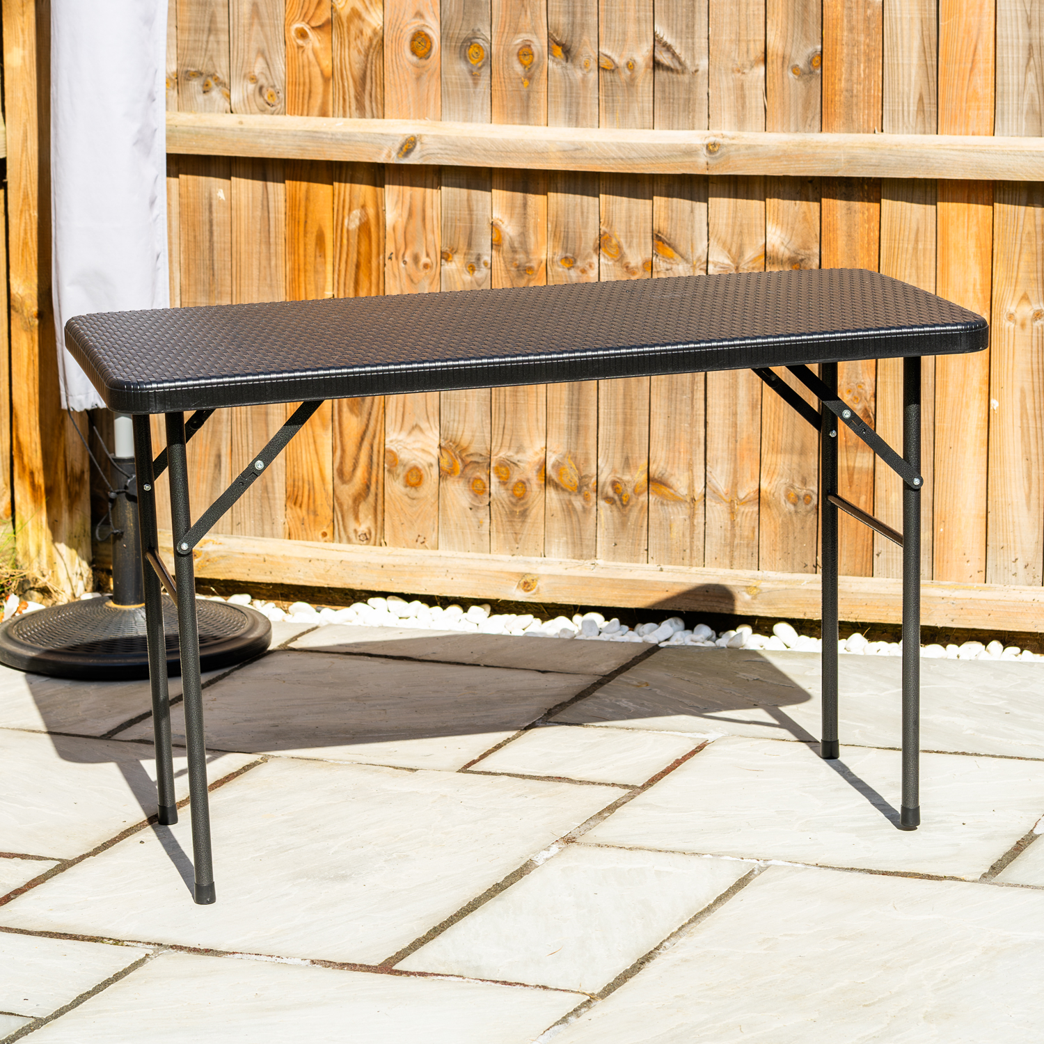 Woodside Rattan Effect Folding Garden Patio Furniture, Table & Chair Dining Sets - Picture 7 of 27