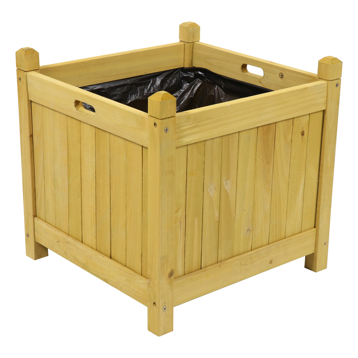 Woodside Square Wooden Garden Planter Box, Outdoor Plant