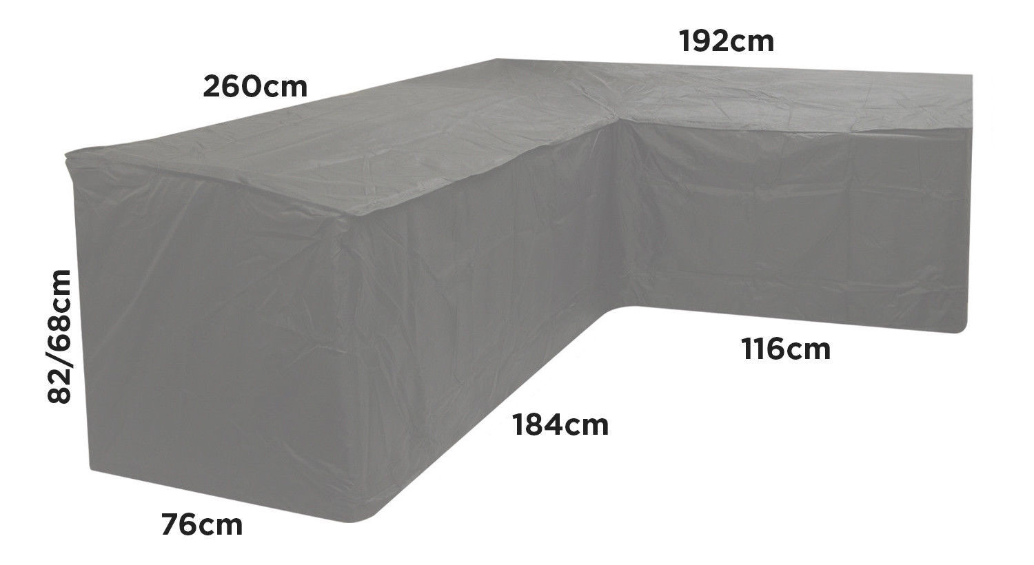 Woodside Grey L Shape Outdoor Dining Waterproof Patio Set Cover Rattan