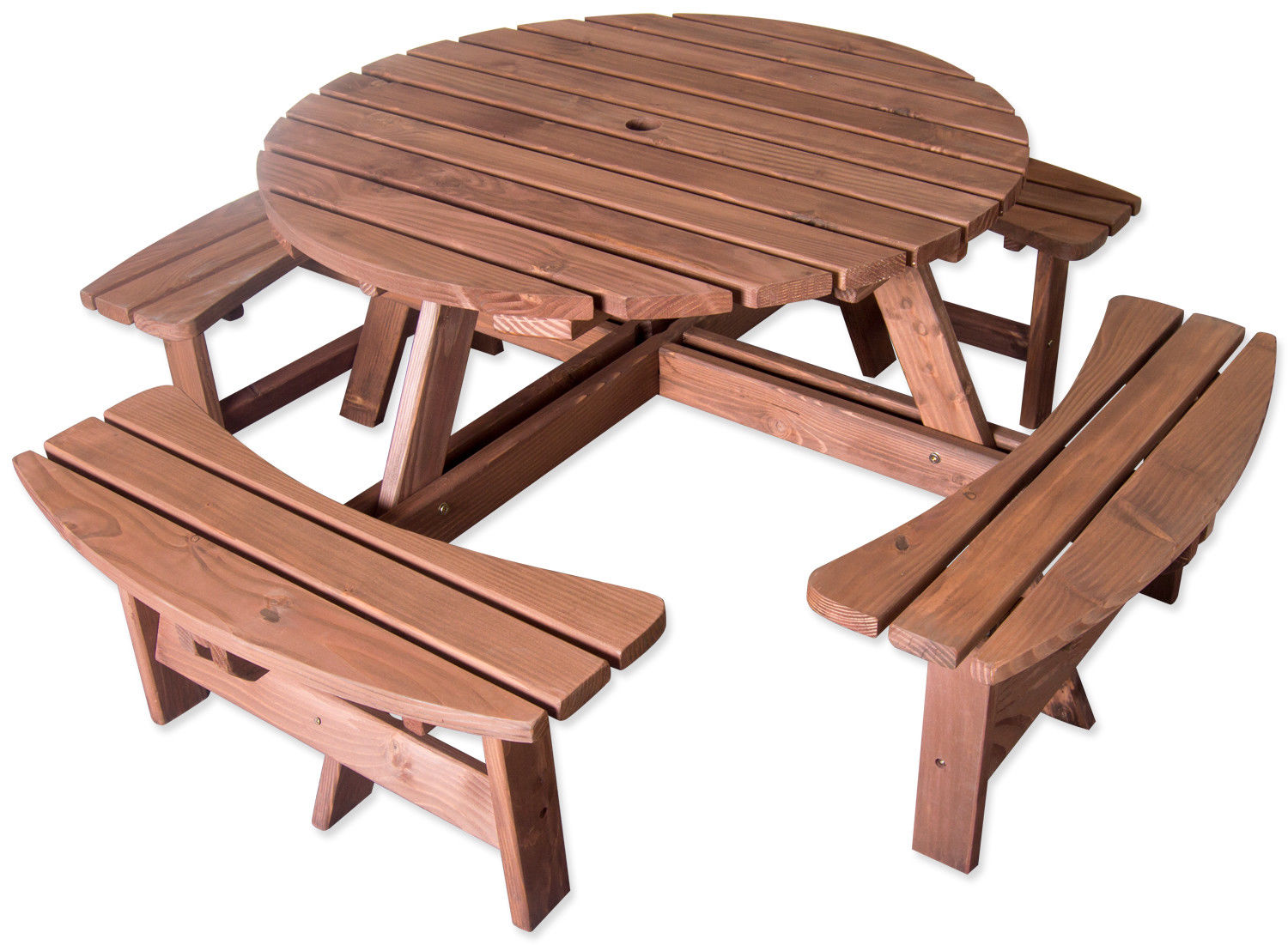 Details About Pressure Treated 8 Seater Round Pub Bench Outdoor Garden Picnic Table