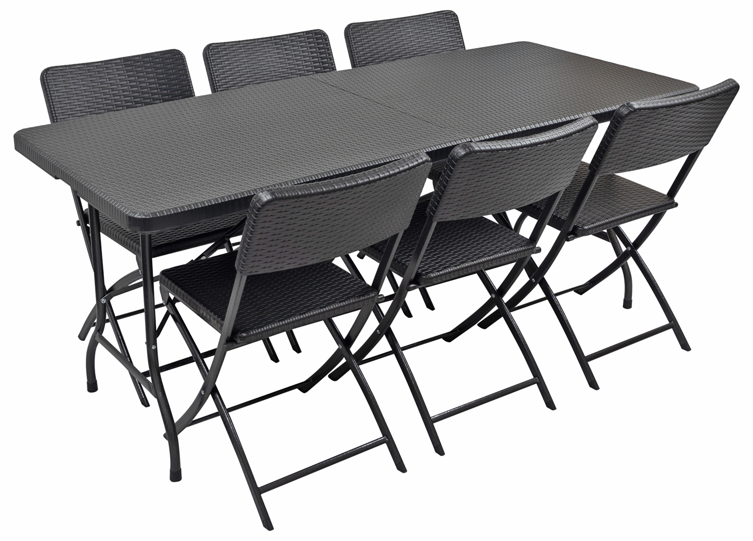 Woodside Rattan Effect Folding Garden Patio Furniture, Table & Chair Dining Sets