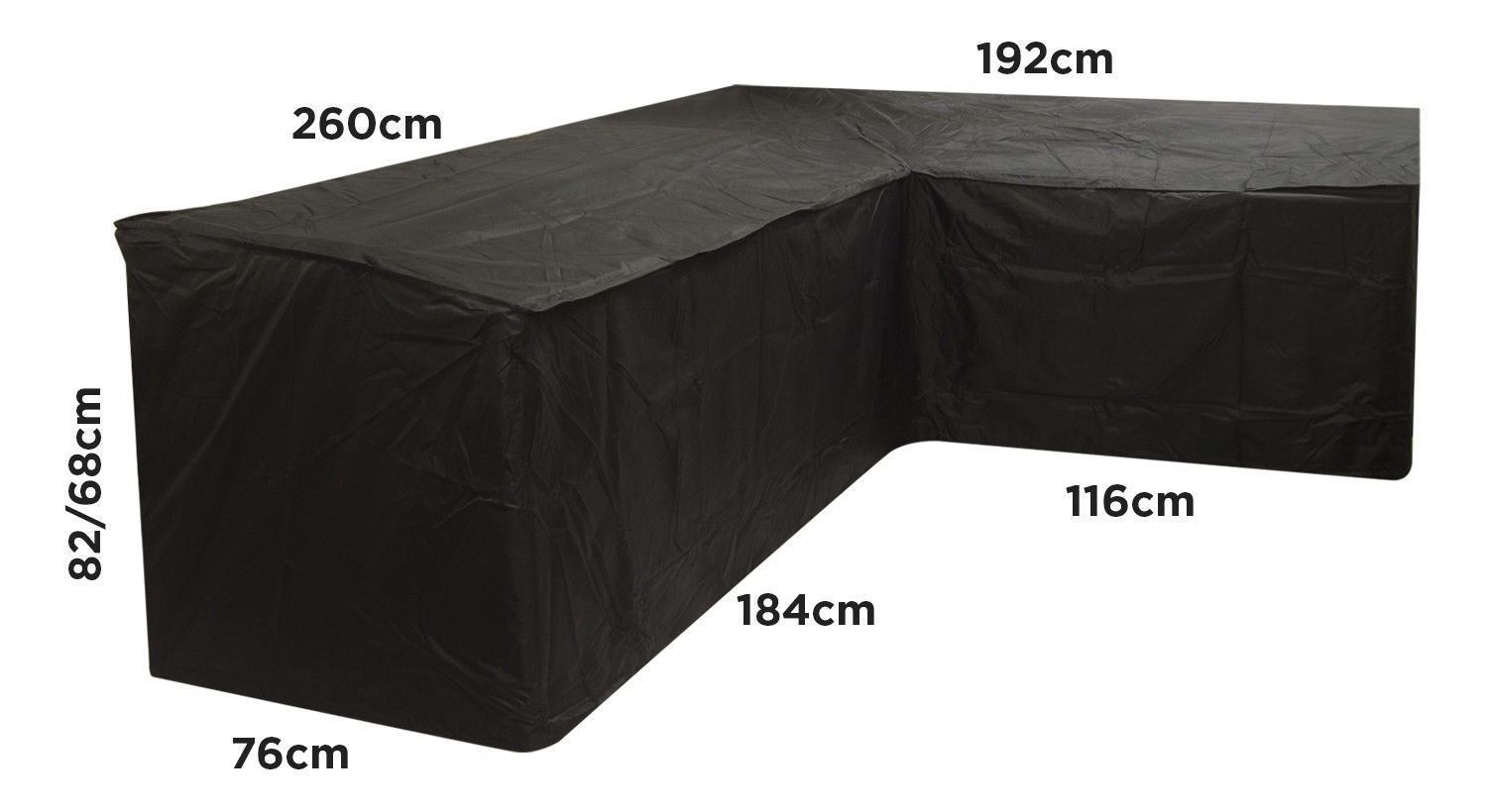 Woodside Black L Shape Outdoor Dining Waterproof Patio Set Cover Rattan