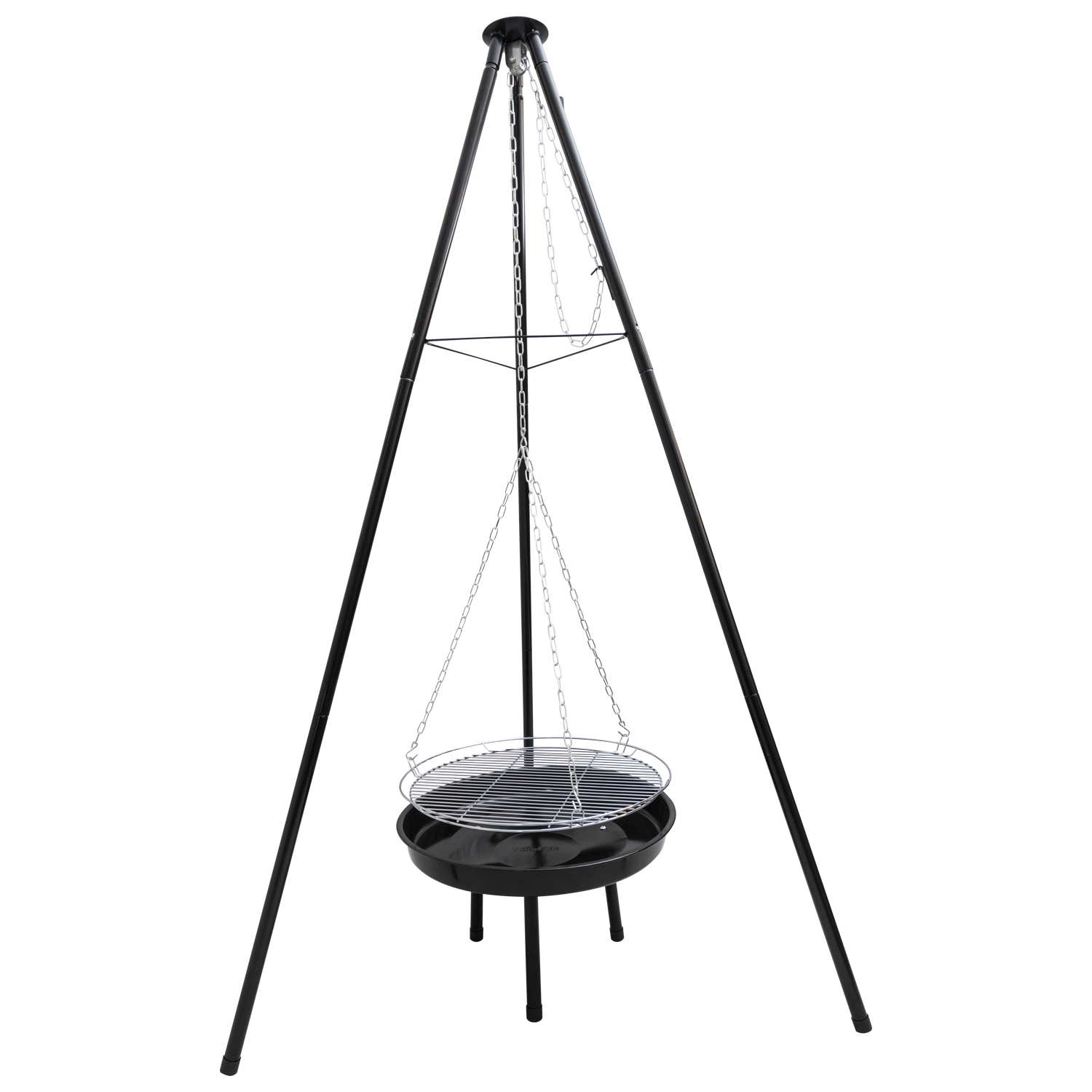 Woodside Adjustable Garden Tripod Barbecue Cooking Grill Portable BBQ