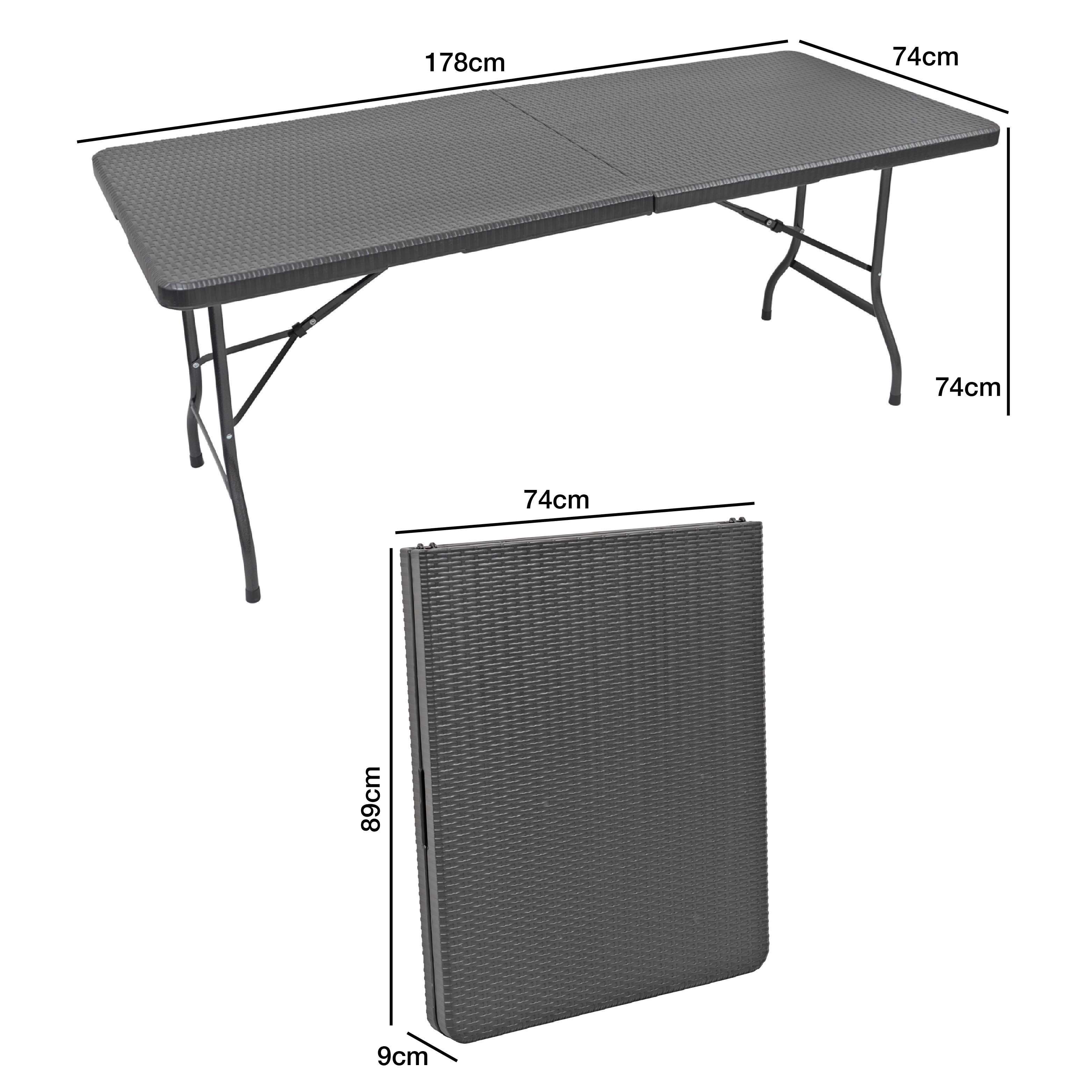Woodside Rattan Effect Folding Garden Patio Furniture, Table & Chair Dining Sets - Picture 12 of 27