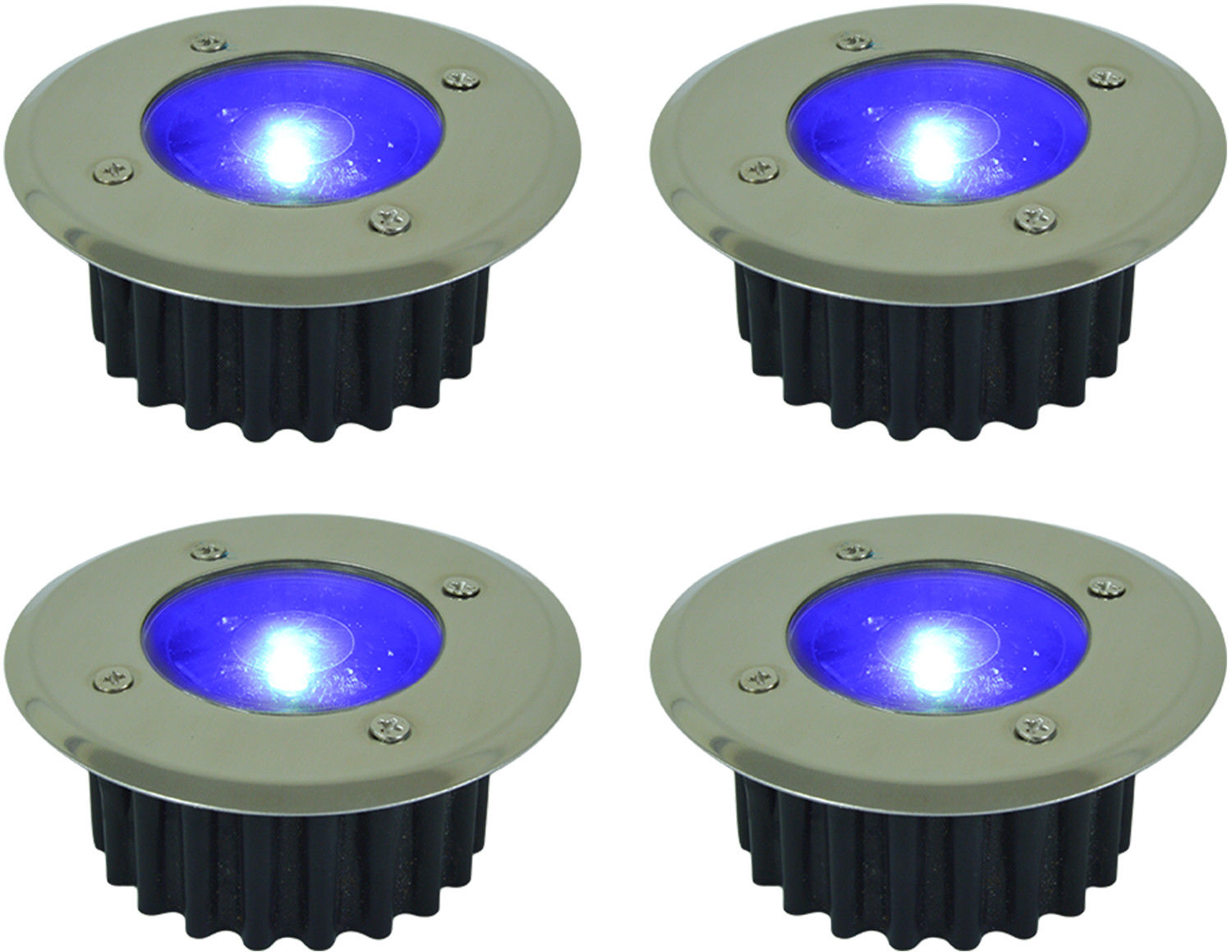 Solar Powered LED Deck Lights White or Blue Stainless Steel Decking