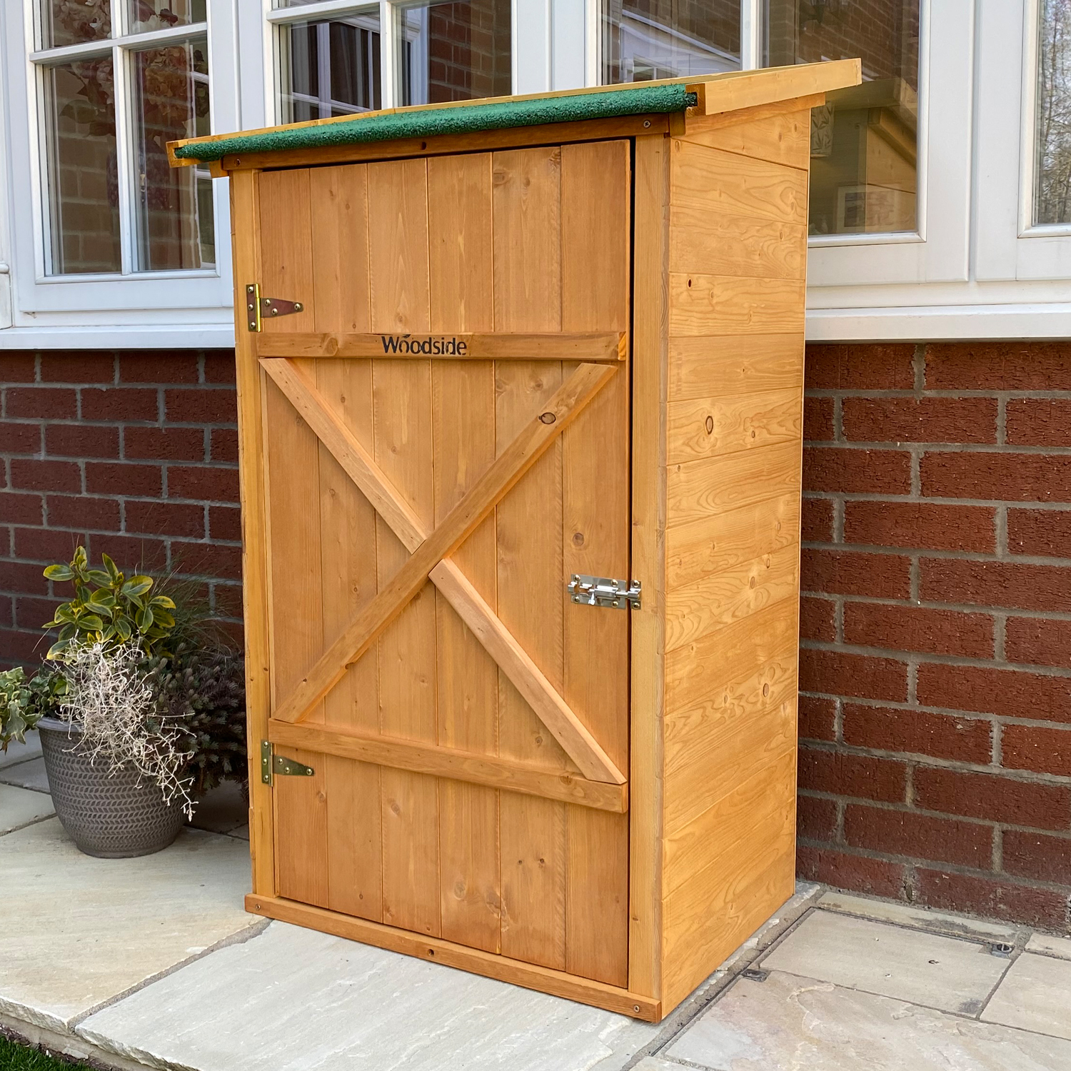 Woodside Wooden Garden Storage Cupboard Outdoor Tool Store Shed eBay