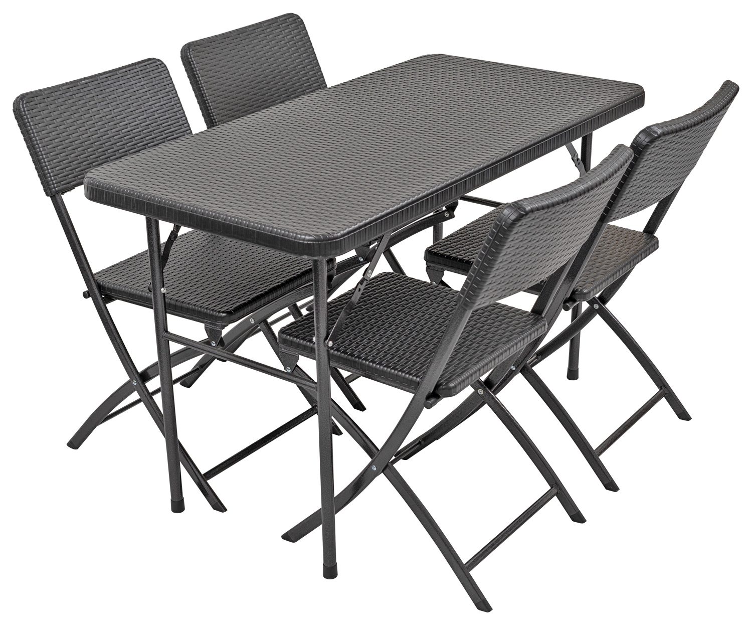 Woodside Rattan Effect Folding Garden Patio Furniture, Table & Chair Dining Sets - Picture 17 of 27