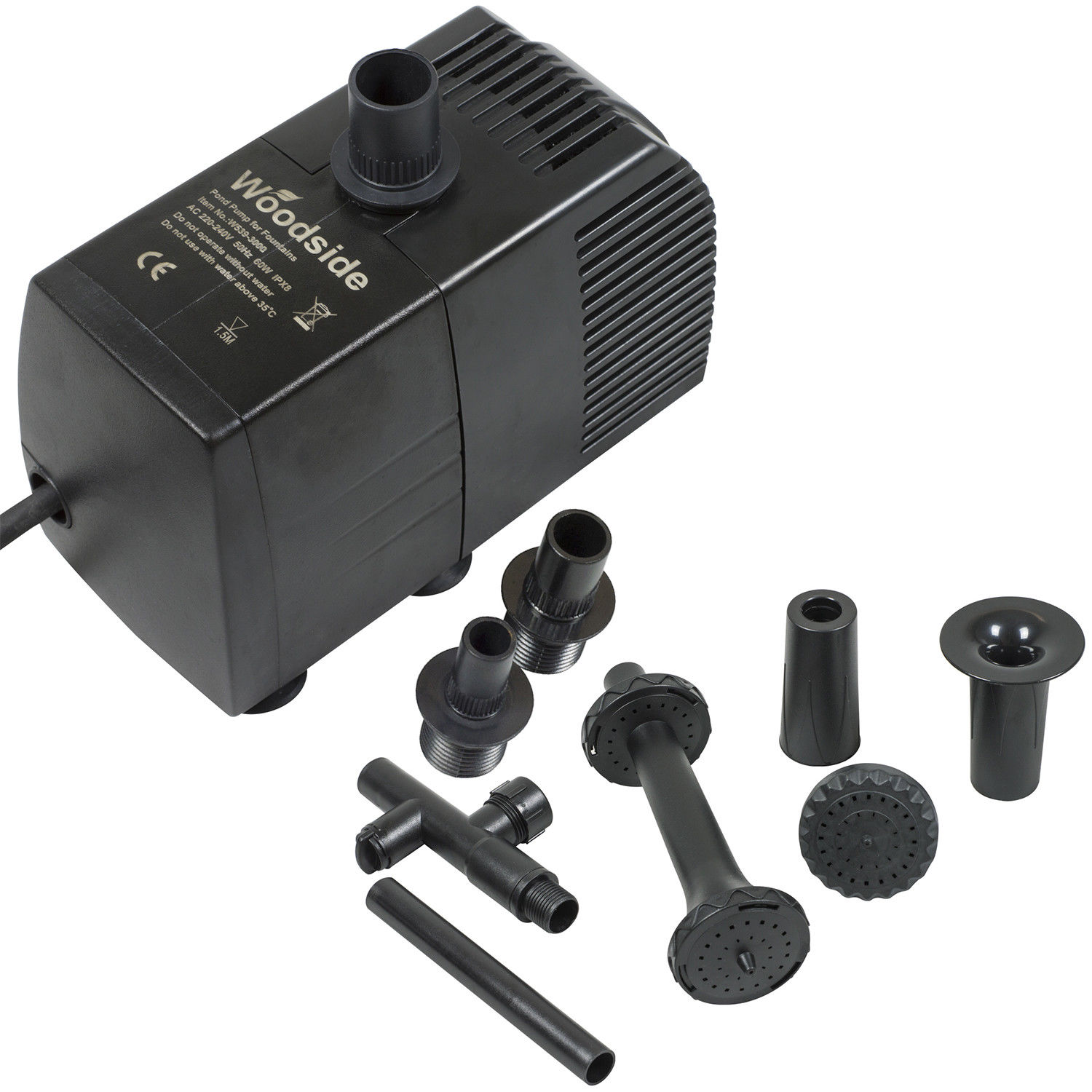 Woodside Submersible Water Feature Pond Fountain Pump 600LPH – 3000LPH ...