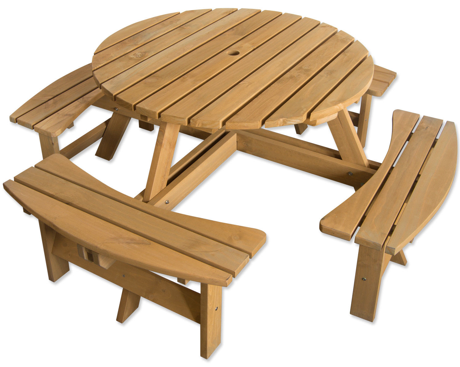 Outdoor 8 Seater Round Bench For Pub/Garden Stained Pine ...