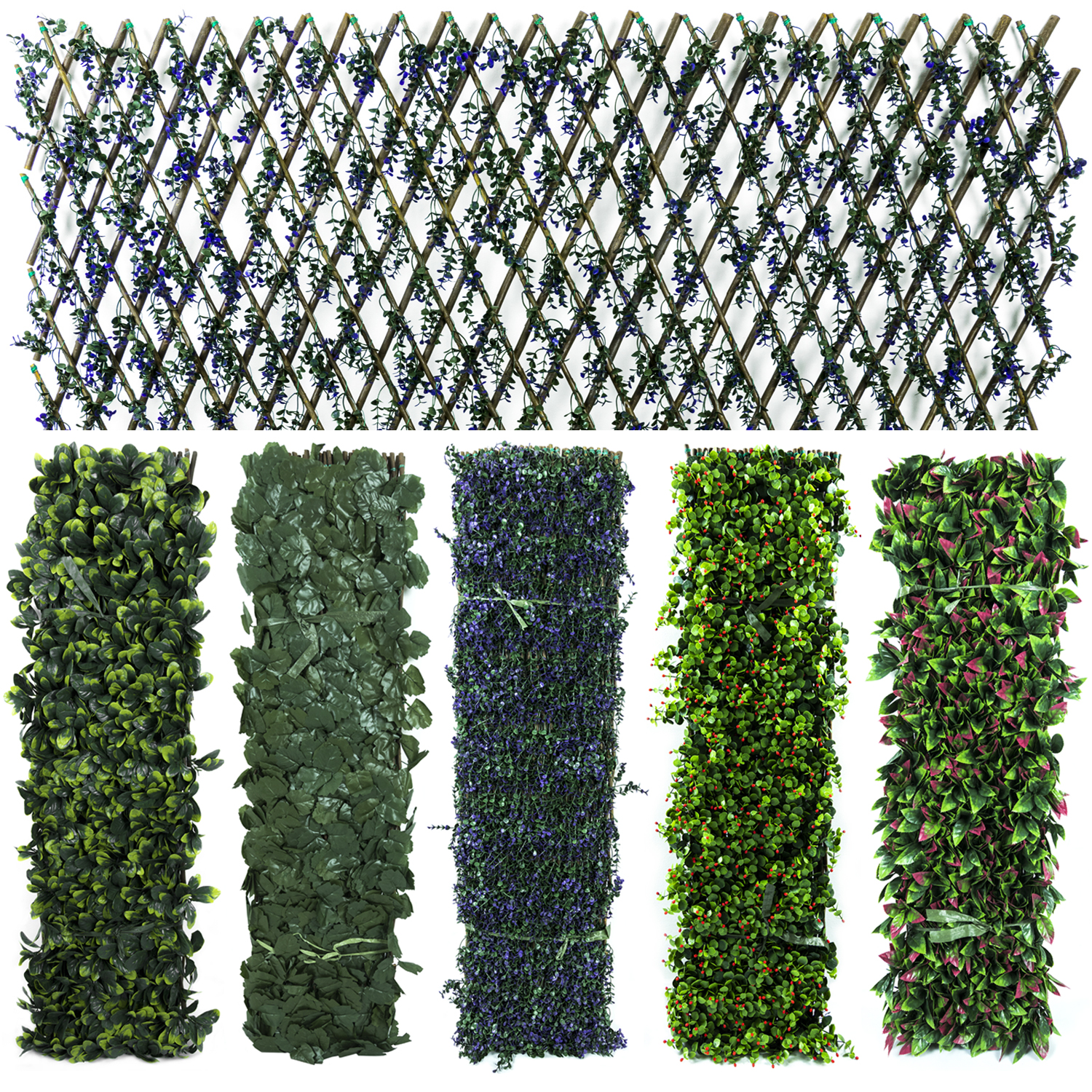 Woodside Artificial Expandable Garden Hedge Privacy Screening Trellis