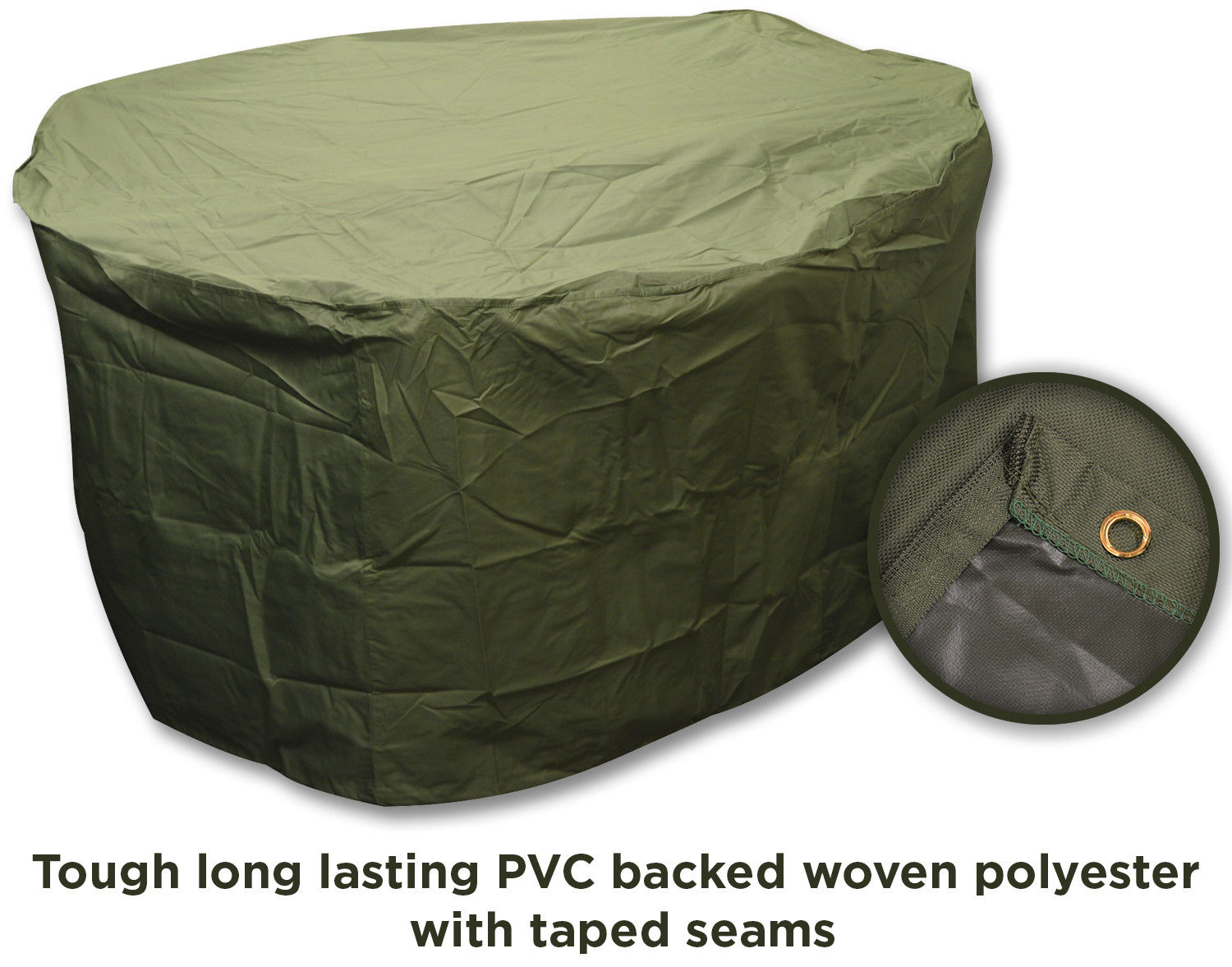 Woodside 46 Seater Green Waterproof Round Garden Patio Table Cover