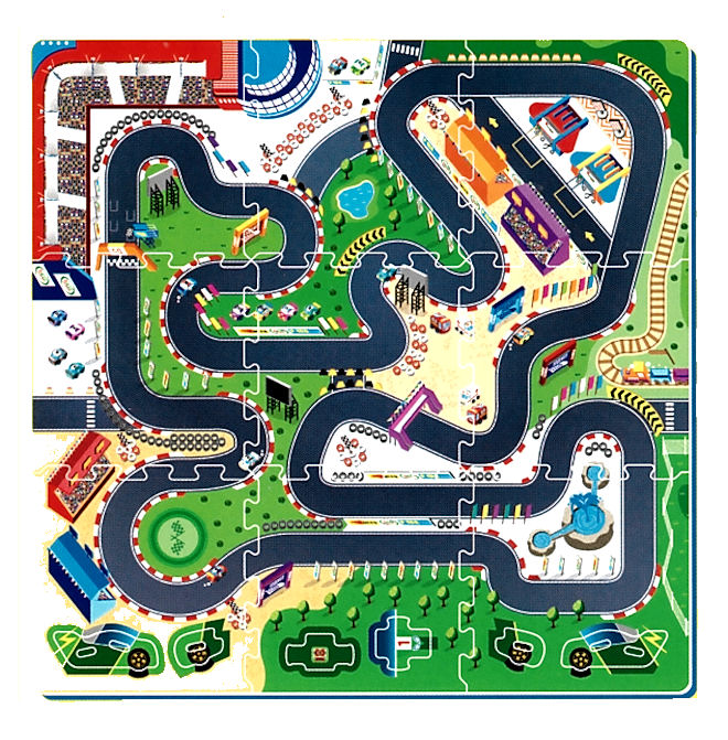 New A to Z Racing Track Play Mat Toddler Childs Large EVA Foam Puzzle