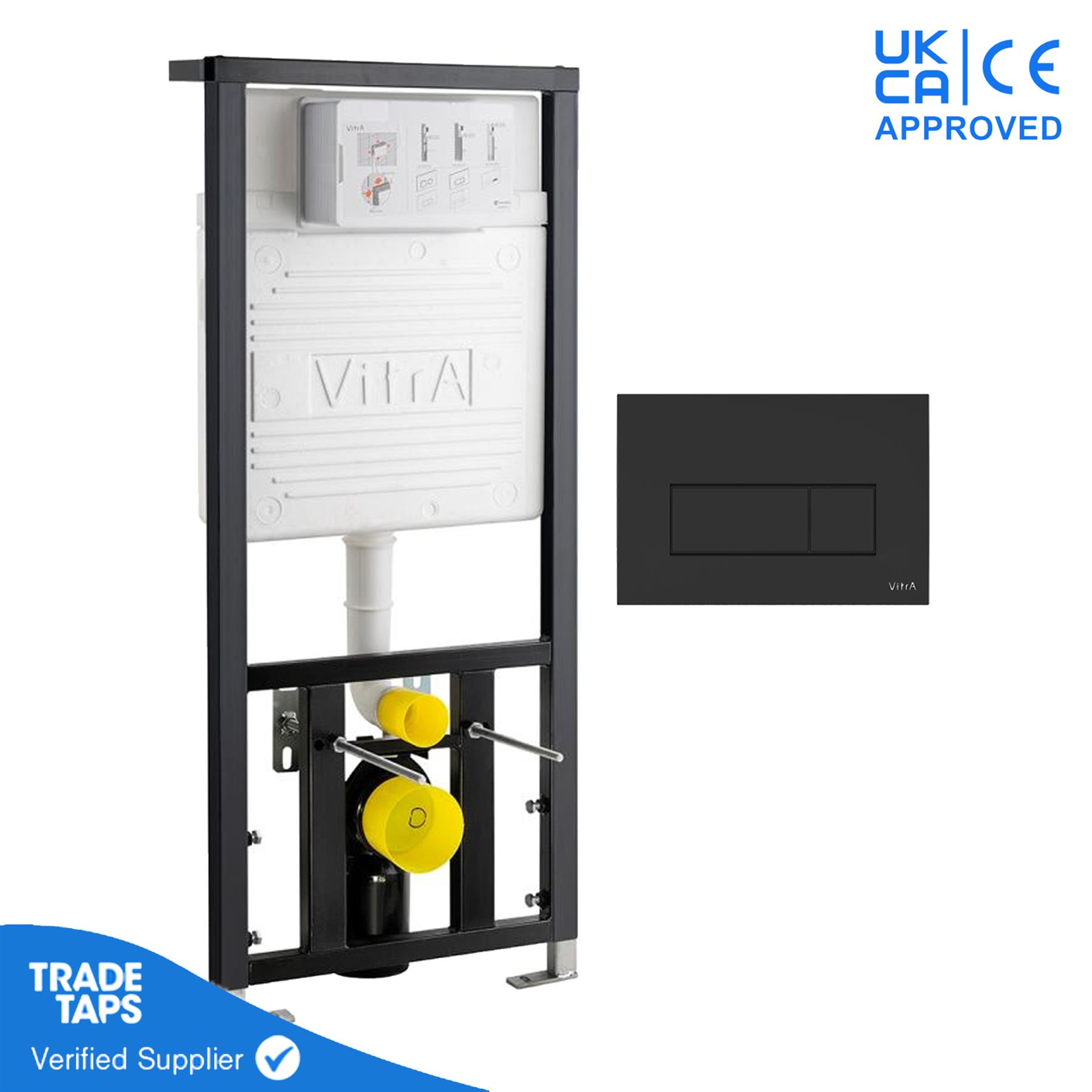 VitrA 1.12m Cistern Wall Hung Toilet WC Frame Concealed Square Dual Flush Plate
