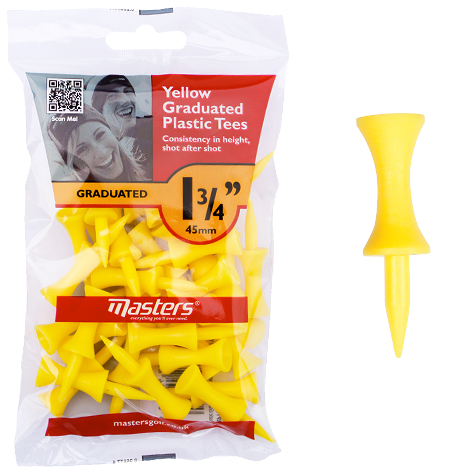 Masters Graduated Strong Plastic Golf Tees Castle Short Extra Long