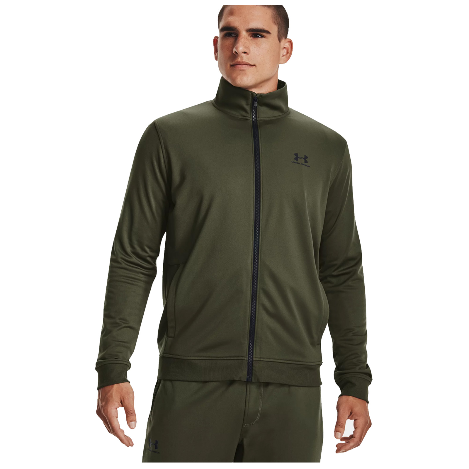 khaki green under armour tracksuit