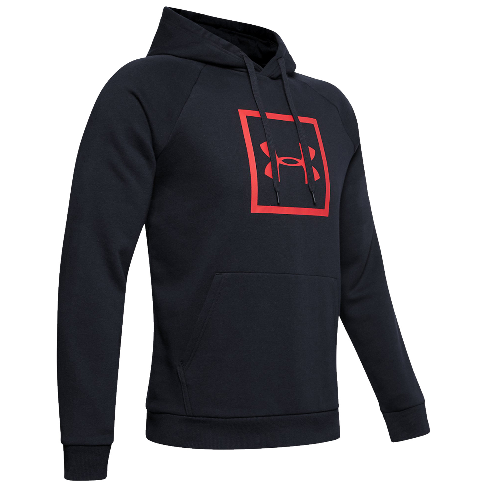Under Armour Mens Rival Fleece Logo Hoodie Black Sports Gym Breathable 