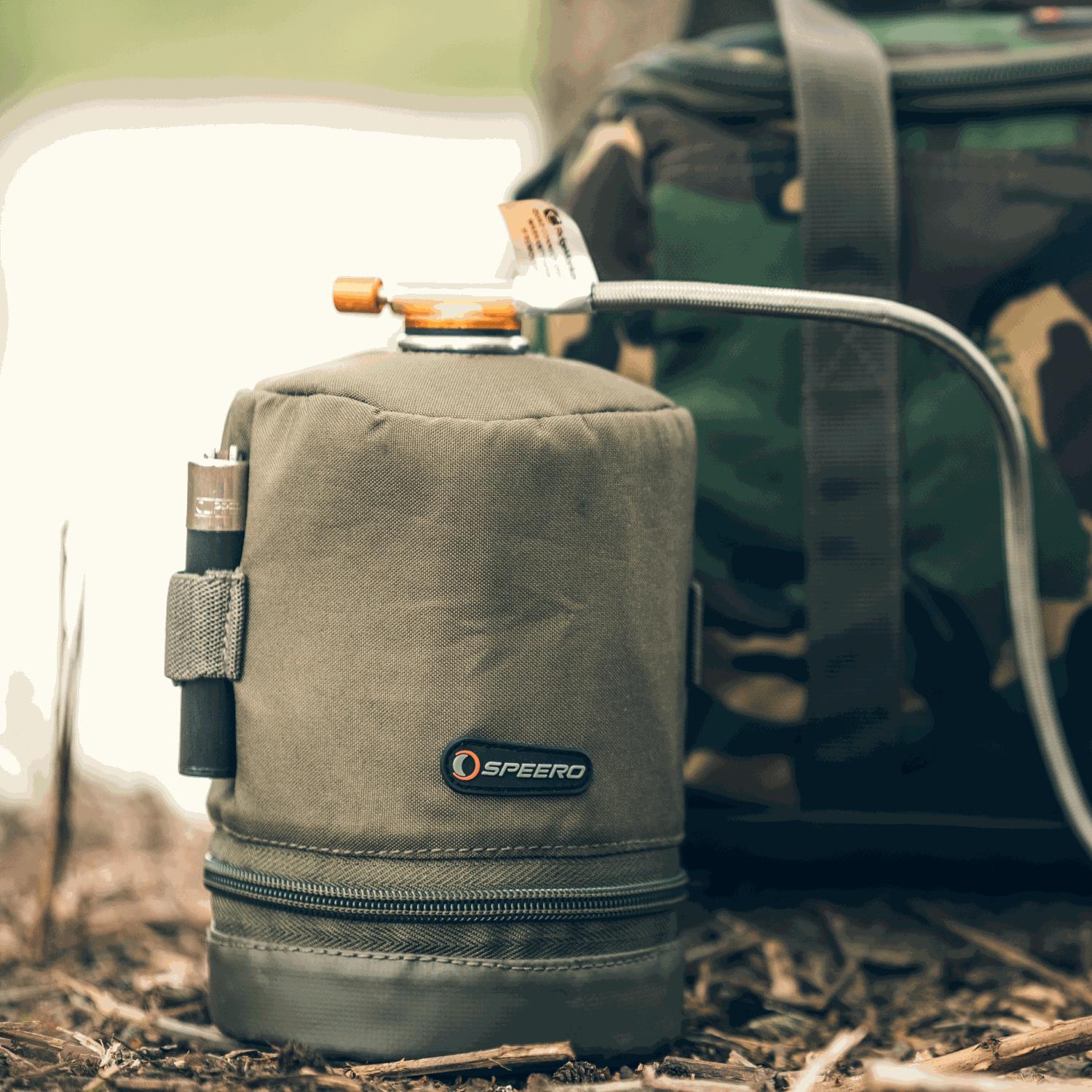 Speero Gas Canister Cover Zipped Pouch in DPM or Green Carp Fishing
