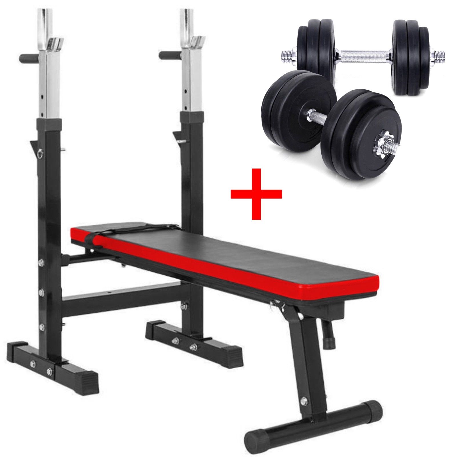 Adjustable Folding Weight Bench Gym Flat Sit Up Workout Exercise Dumbbells Set 5055915842080 Ebay