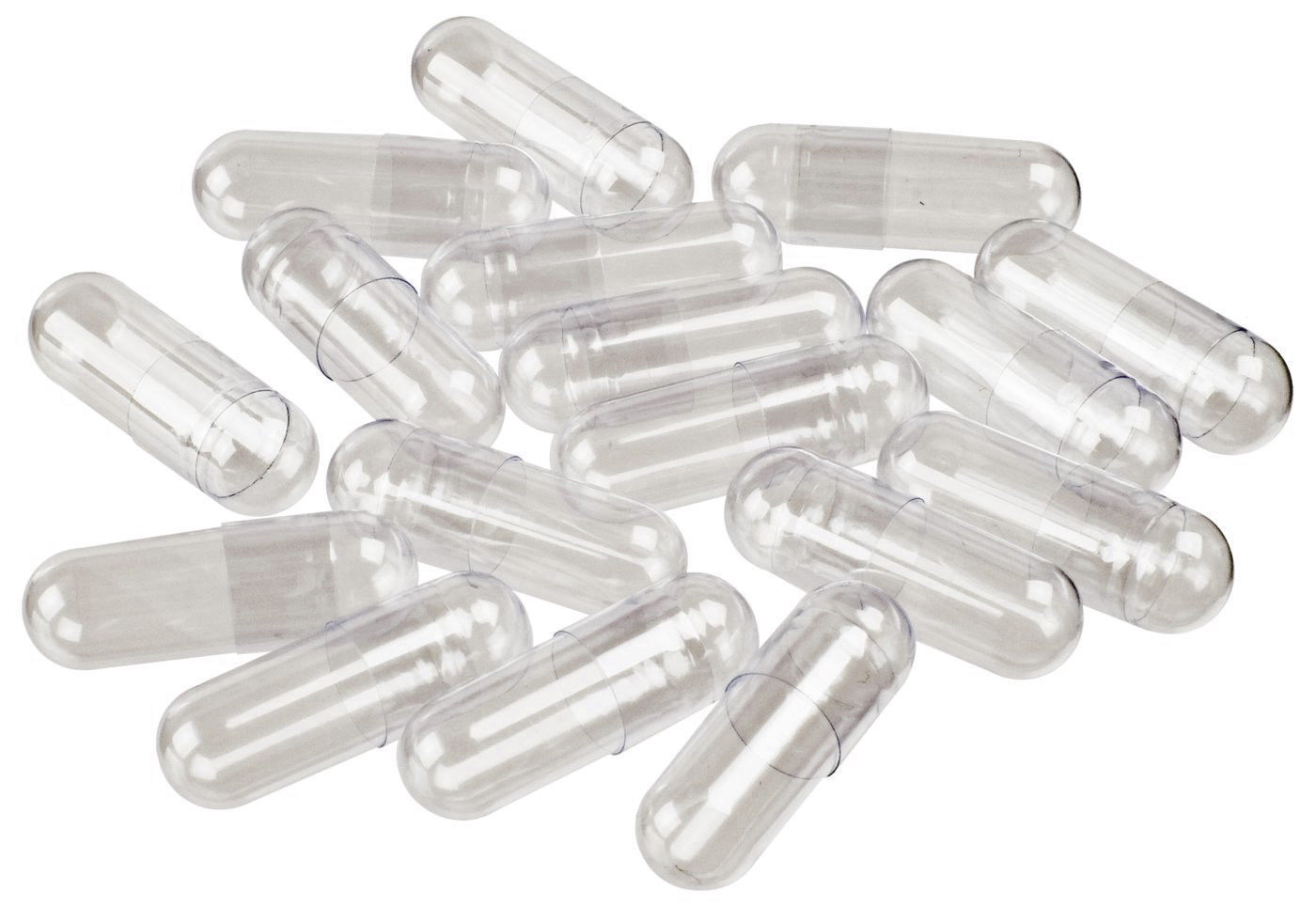 100 Empty Clear Gelatin Capsules Size 1 Gelatine Self Fill Gel Caps Gelcaps