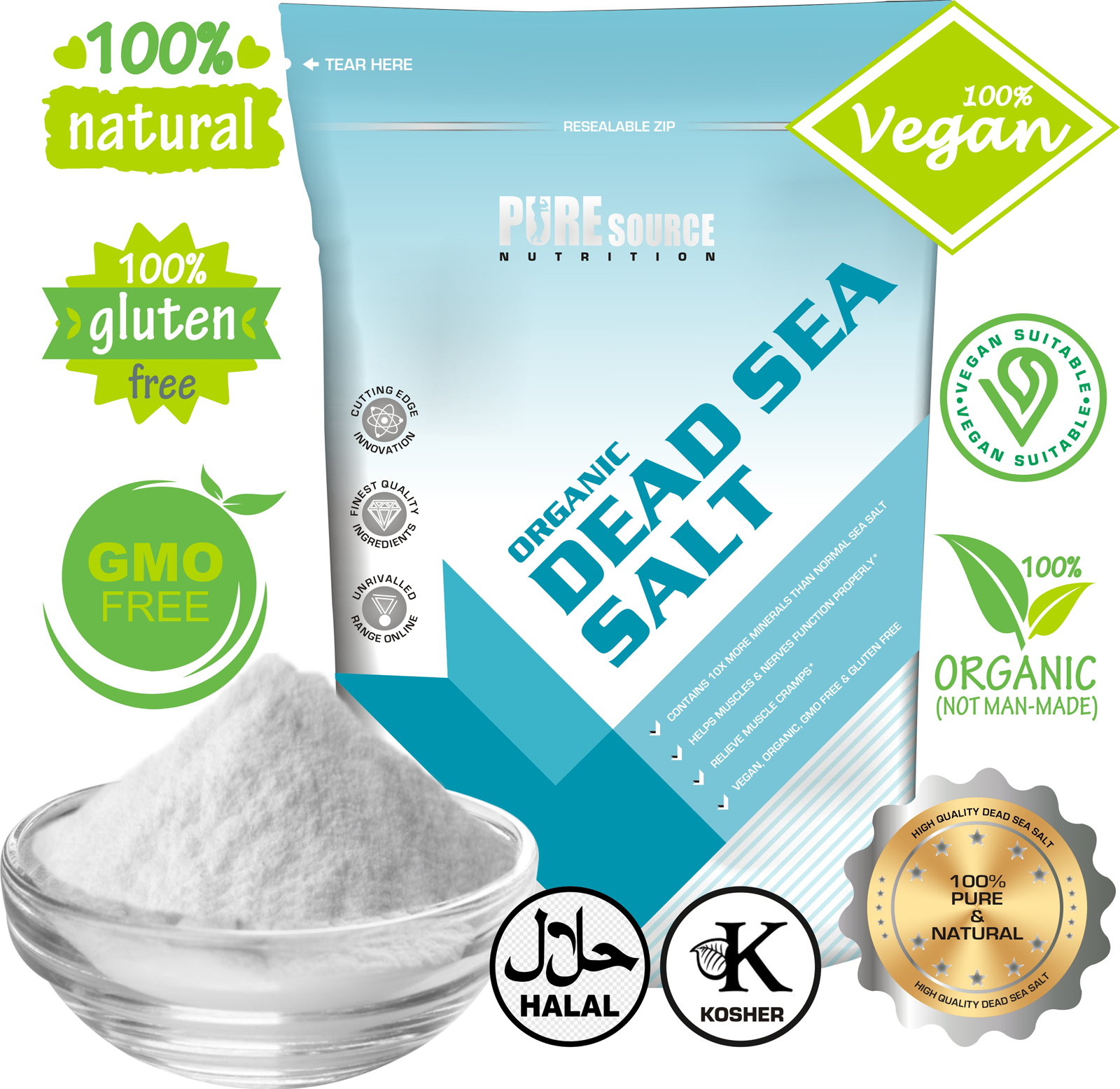 PSN 100 Organic Dead Sea Salt Fine 100g25Kg Bulk Bag Food Grade Natural Salt eBay