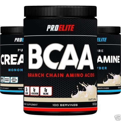 500g BCAA + 100 Pure Creatine + 100 Pure LGlutamine Pro Elite Muscle Growth eBay