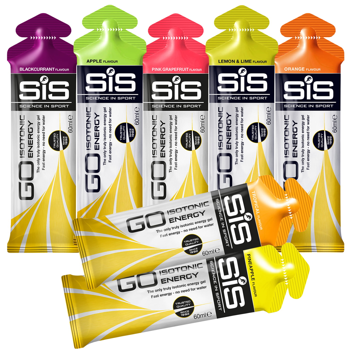 SIS GO CYCLING RUNNING SPORTS ISOTONIC ENERGY GEL SACHETS 6/12/23 x 60