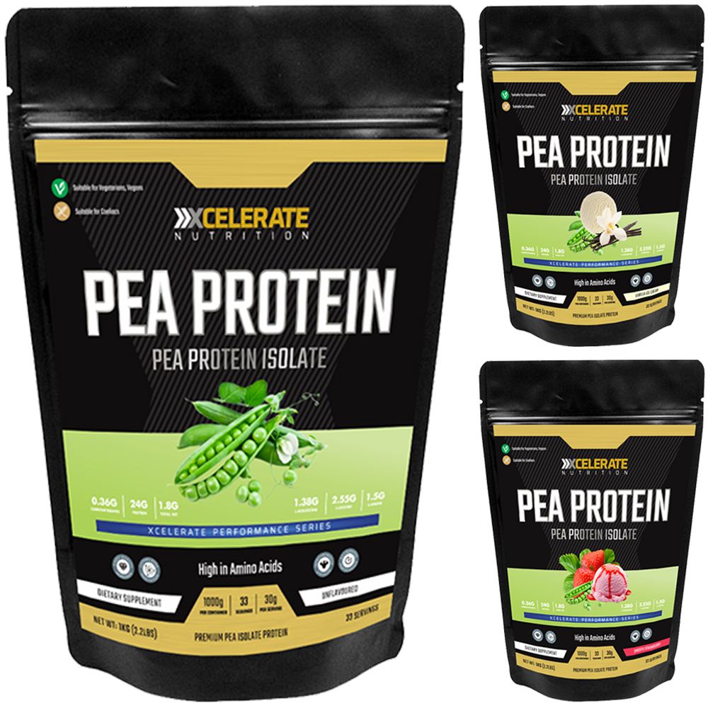 XCelerate Nutrition Pea Protein Powder 1kg/2kg/5kg Pure Vegan Pea