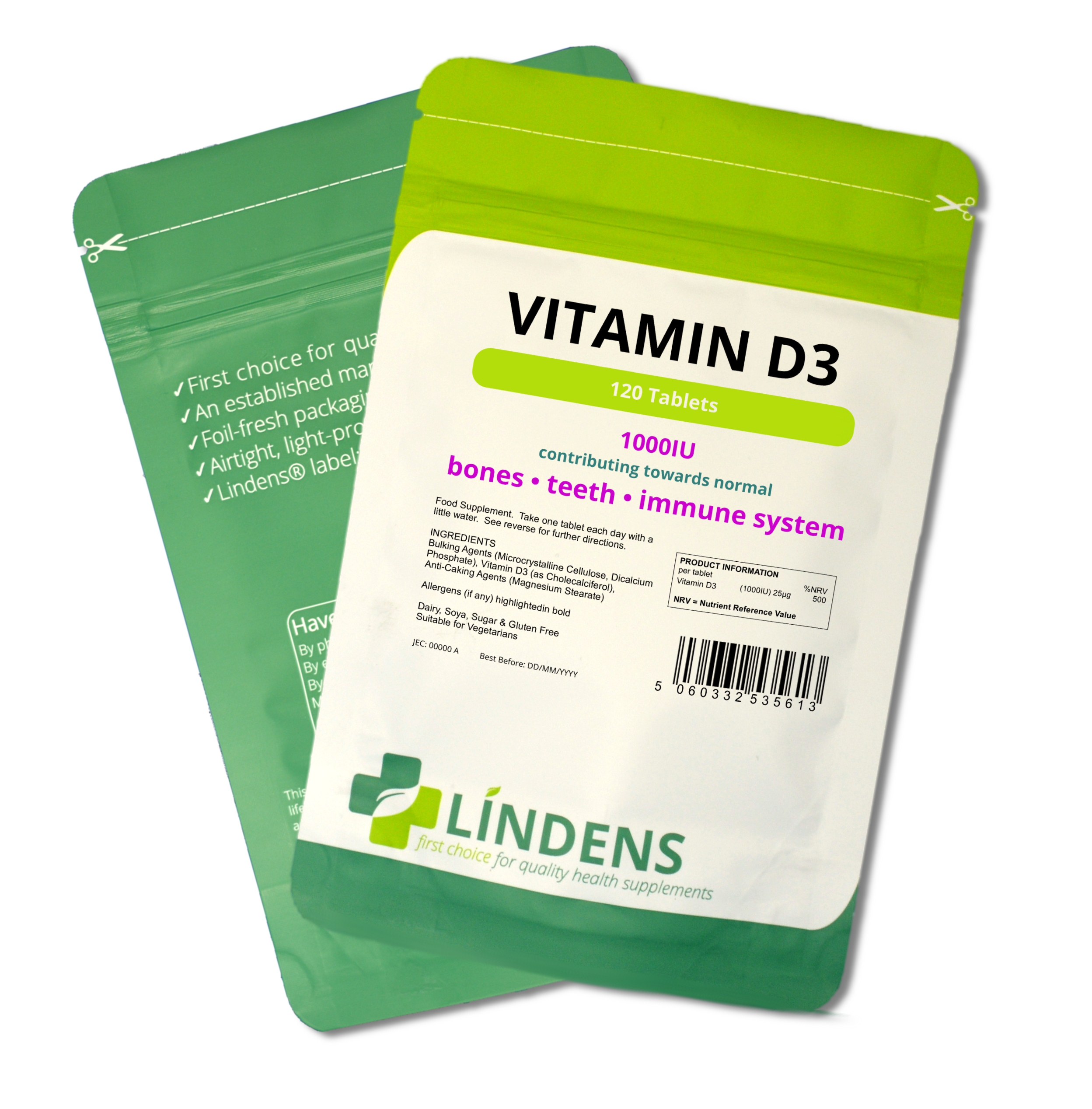 Lindens Vitamin D3 3000 IU Immune System Healthy Bones 120 Capsules eBay