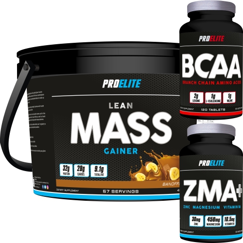 Pro Elite Lean Muscle Mass Gainer Whey Protein Powder Shake 4Kg + ZMA