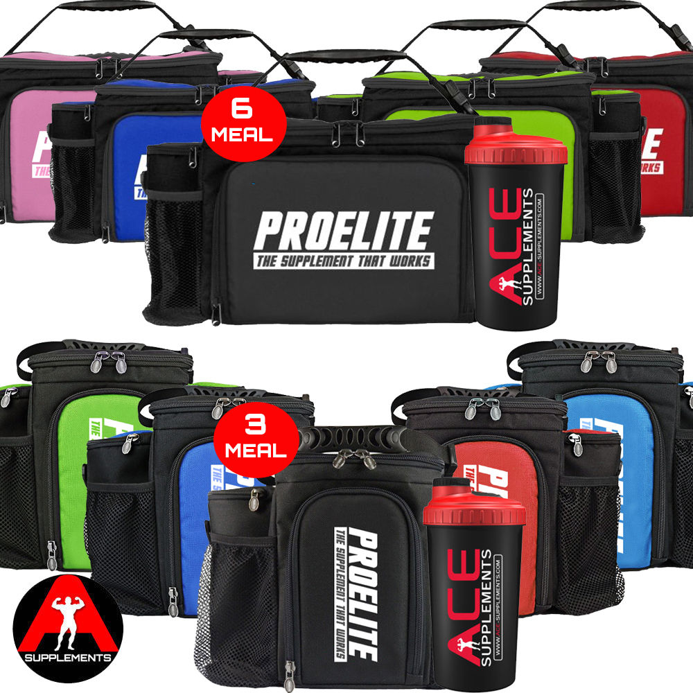 Details About Proelite 2nd Gen 3 Or 6 Meal Food Prep Bag With Containers Free Ace Shaker