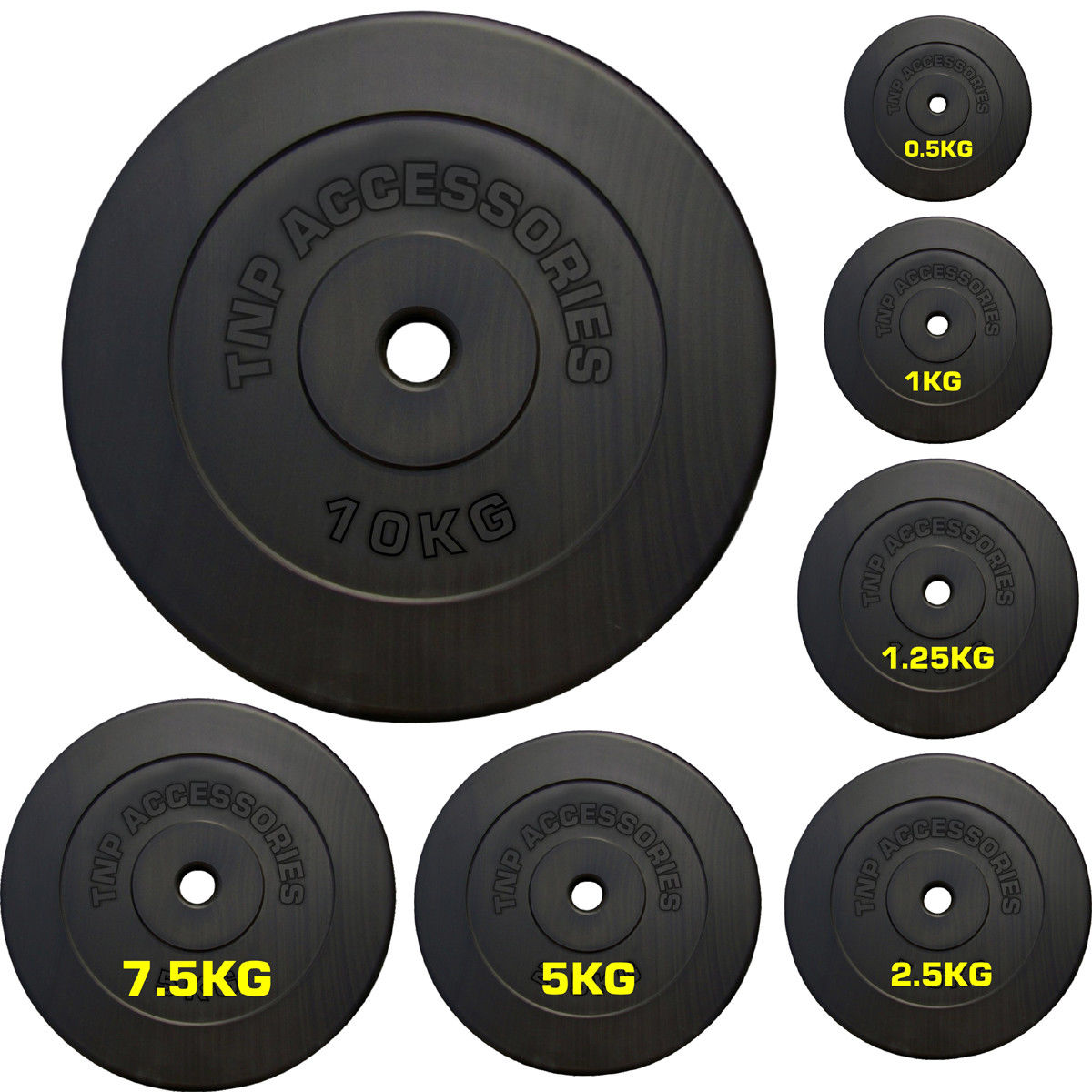 TnP® Vinyl 1" Weight Plates for Dumbbells & Weights Lifting Bars 0.5kg