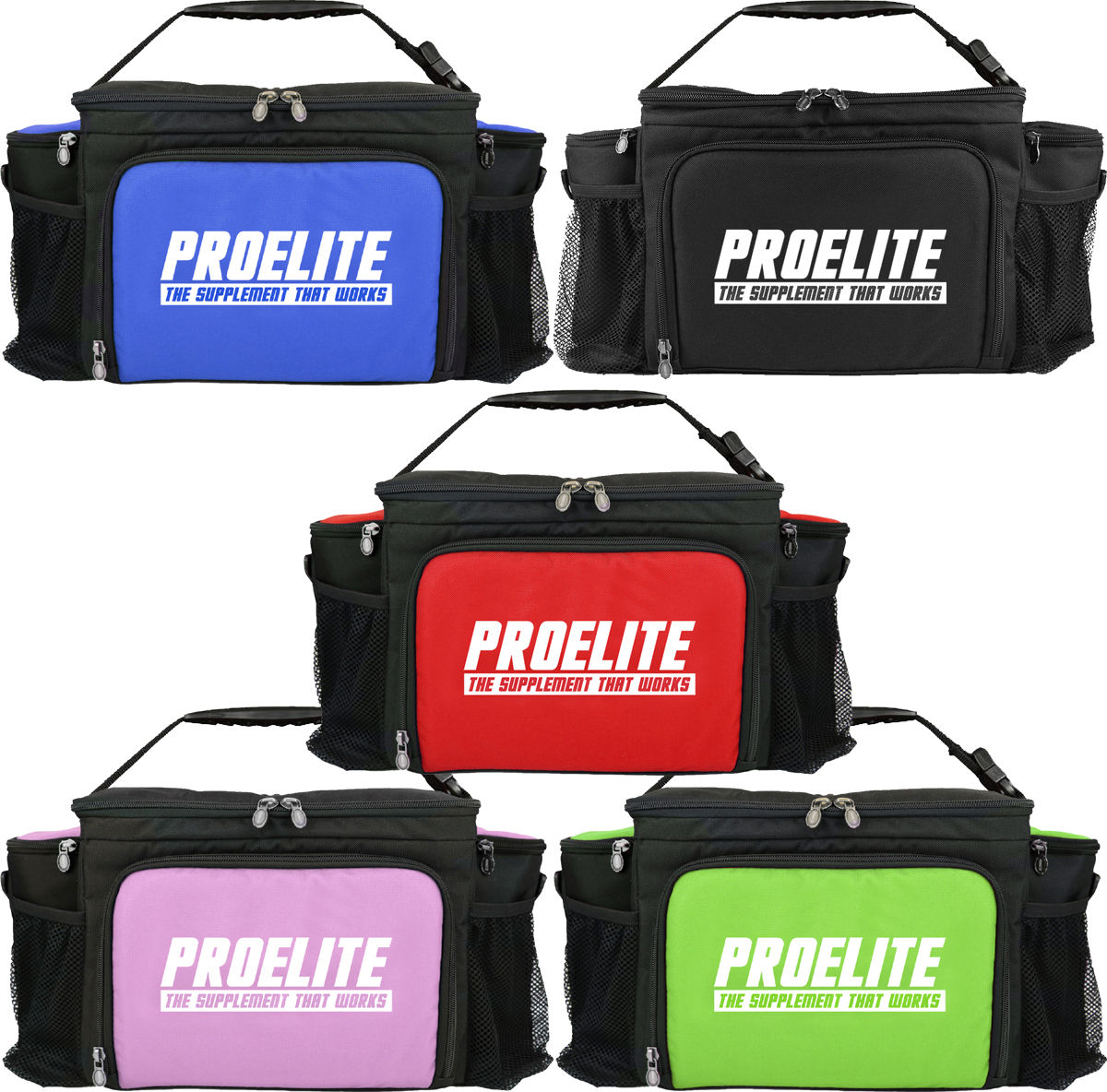 Details About Proelite Insulated 3 6 Meal Bag Fitness Mealbag Iso Food Lunch Cooler Management