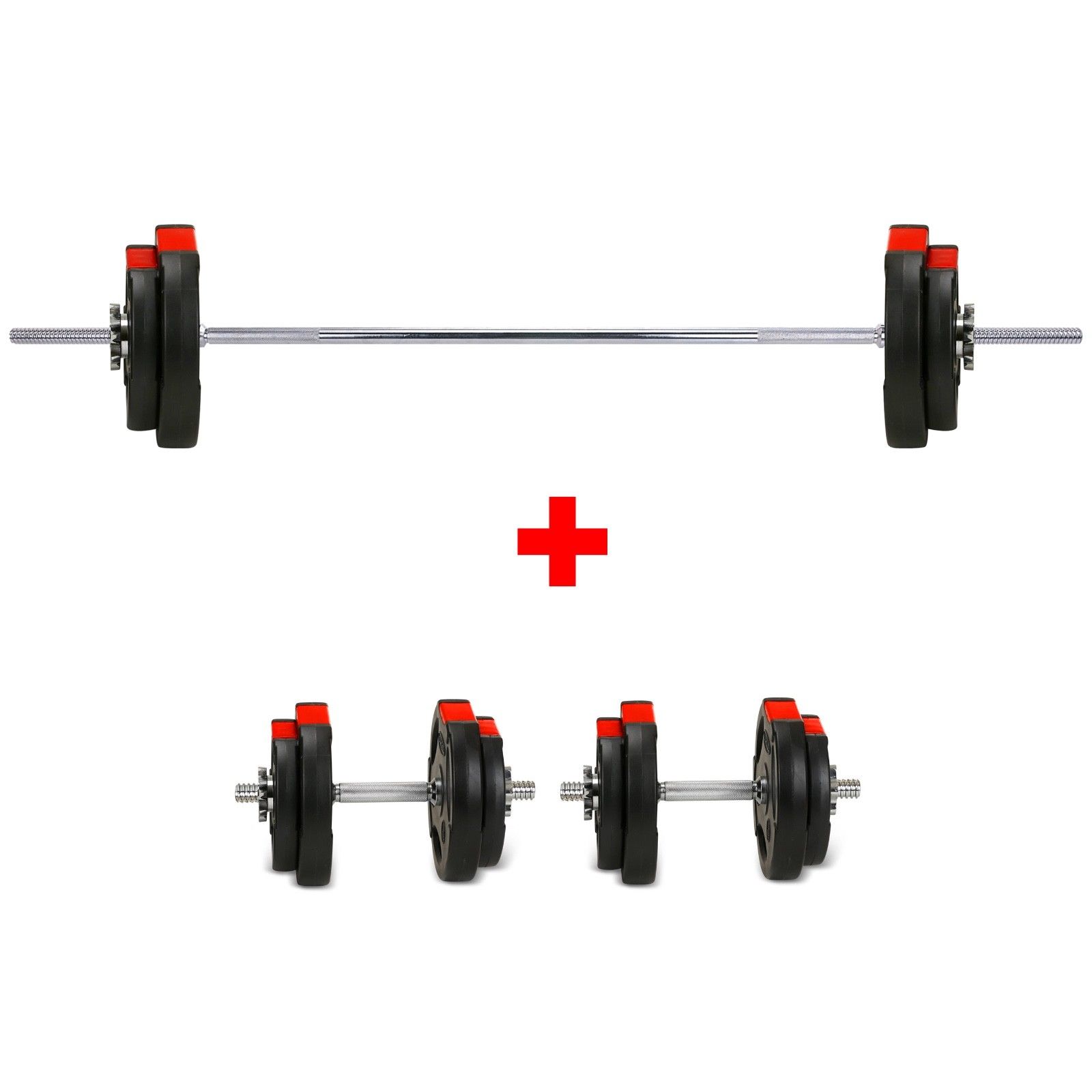 40kg Dumbbell Barbell Set Tri Grip Weight Plate Dumbbells Weights