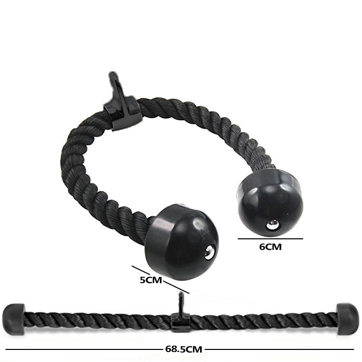 Gym Attachments Row Cable Tricep Rope Bar Twin Revolving Handle Pull Down Seated - Picture 2 of 19