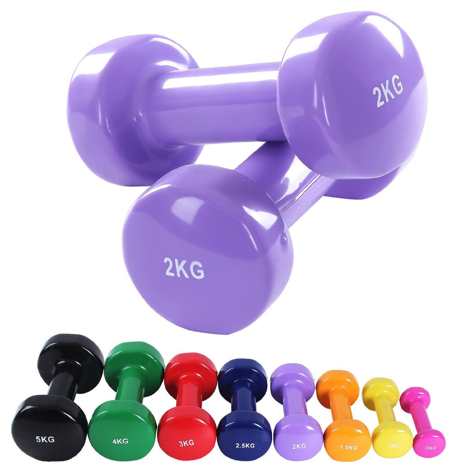 Vinyl Dumbbell Set Solid Aerobic Training Weights Strength Home